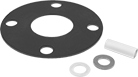 Image of Product. Front orientation. Pipe Gaskets. Oil-Resistant Compressible Buna-N Pipe Gaskets with Bolt Holes for Dissimilar Metals.