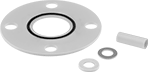 Image of Product. Front orientation. Pipe Gaskets. Water- and Steam-Resistant EPDM Pipe Gaskets with Bolt Holes for Dissimilar Metals.