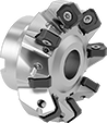 Image of Product. Arbor Mount Shown with Inserts (Sold Separately). Front orientation. Arbor Mount. Carbide Inserts for Replaceable Carbide-Insert Face Milling Cutters.