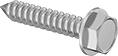 Image of Product. Front orientation. Tapping Screws. Stainless Steel Flanged Hex Head Screws for Sheet Metal.