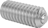 Tight-Clearance Self-Aligning Stainless Steel Swivel-Tip Set Screws