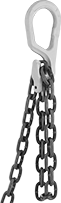 Image of ProductInUse. Front orientation. Ring Links. Ring Links with Chain-Shortening Hooks—For Lifting.