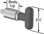 Image of Product. Front orientation. Contains Annotated. Spring Plungers. T-Handle Weld-On Retractable Spring Plungers.