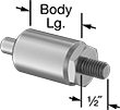 Image of Product. Front orientation. Contains Annotated. Spring Plungers. Add-a-Handle Weld-On Retractable Spring Plungers.