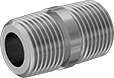 Image of Product. Male. Front orientation. Pipe and Fittings. Precision High-Pressure Brass and Bronze Threaded Pipe Fittings, Straight Connectors, Threaded Fitting Connection, Male.