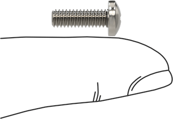 Image of Product. Side1 orientation. Contains SizingReference. 316 Stainless Steel Pan Head Phillips Screw, Super-Corrosion-Resistant, 8-32 Thread Size, 1/2" Long.