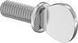 Image of Product. Front orientation. Thumb Screws. Stainless Steel Flanged Spade-Head Thumb Screws.