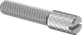Image of Product. Front orientation. Thumb Screws. Slotted Stainless Steel Narrow-Profile Knurled-Head Thumb Screws.