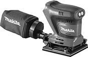 Image of Product. For 4" × 4 1/2" Sheets. Front orientation. Makita. Cordless Sheet Sanders, 4" for Sheet Width.