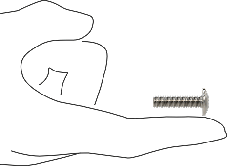 Image of Product. Side1 orientation. Contains SizingReference. 18-8 Stainless Steel Truss Head Phillips Screw, 1/4"-20 Thread Size, 1" Long.