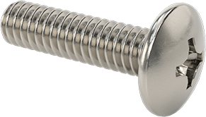 Image of Product. Front orientation. 18-8 Stainless Steel Truss Head Phillips Screw, 1/4"-20 Thread Size, 1" Long.
