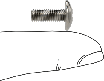 Image of Product. Side1 orientation. Contains SizingReference. Extra-Wide Truss Head Phillips Screws, Passivated 18-8 Stainless Steel, 10-32 Thread, 1/2" Long.