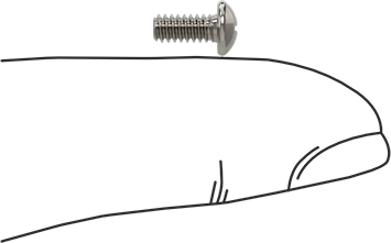 Image of Product. Side1 orientation. Contains SizingReference. Passivated 18-8 Stainless Steel Pan Head Phillips Screw, 4-40 Thread, 1/4" Long.