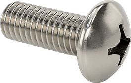Image of Product. Front orientation. Passivated 18-8 Stainless Steel Pan Head Phillips Screw, 10-32 Thread, 1/2" Long.