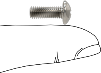 Image of Product. Side1 orientation. Contains SizingReference. Passivated 18-8 Stainless Steel Pan Head Phillips Screw, 10-32 Thread, 1/2" Long.