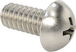 Image of Product. Front orientation. Stainless Steel Decorative Round Head Phillips Screws, 4-40 Thread Size, 1/4" Long.
