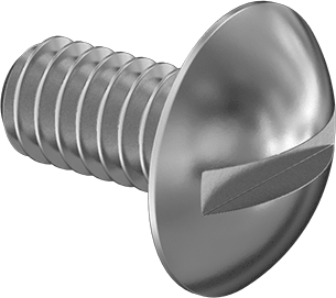 Image of Product. Front orientation. Stainless Steel Extra-Wide Truss Head Slotted Screws, 1/4"-20 Thread Size, 1/2" Long.