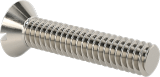 Image of Product. Back orientation. 18-8 Stainless Steel Slotted Oval Head Screws, 1/4"-20 Thread Size, 1-1/4" Long.