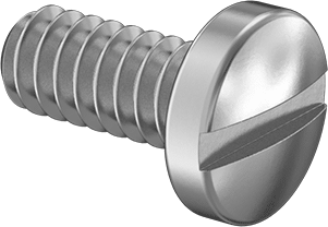 Image of Product. Front orientation. 18-8 Stainless Steel Pan Head Slotted Screws, 4-40 Thread Size, 1/4" Long.