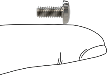 Image of Product. Side1 orientation. Contains SizingReference. Stainless Steel Binding Head Slotted Screws, 8-32 Thread, 3/8" Long.