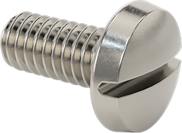 Image of Product. Front orientation. Stainless Steel Binding Head Slotted Screws, 8-32 Thread, 3/8" Long.