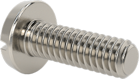 Image of Product. Back orientation. Stainless Steel Binding Head Slotted Screws, 8-32 Thread, 1/2" Long.
