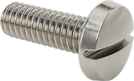 Image of Product. Front orientation. Stainless Steel Binding Head Slotted Screws, 8-32 Thread, 1/2" Long.
