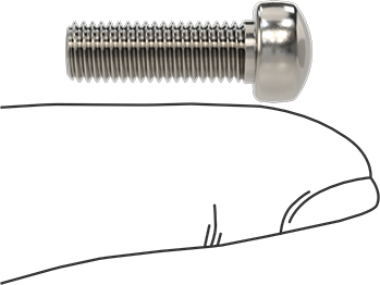 Image of Product. Side1 orientation. Contains SizingReference. 18-8 Stainless Steel Fillister Head Slotted Screw, 1/4"-28 Thread Size, 3/4" Long.