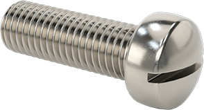 Image of Product. Front orientation. 18-8 Stainless Steel Fillister Head Slotted Screw, 1/4"-28 Thread Size, 3/4" Long.