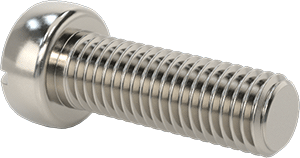 Image of Product. Back orientation. 18-8 Stainless Steel Fillister Head Slotted Screw, 1/4"-28 Thread Size, 3/4" Long.
