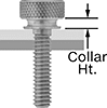 Image of Attribute. Front orientation. Contains Annotated. Thumb Screws. Stainless Steel Flared-Collar Knurled-Head Thumb Screws.