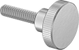 Image of Product. Front orientation. Thumb Screws. Stainless Steel Raised-Profile Knurled-Head Thumb Screws.