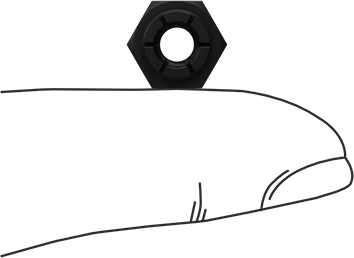 Image of Product. Side1 orientation. Contains SizingReference. 18-8 Stainless Steel Flex-Top Locknut for Heavy Vibration, Black-Oxide, 10-32 Thread Size, Corrosion-Resistant.