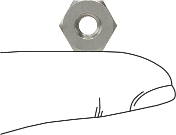 Image of Product. Side1 orientation. Contains SizingReference. Corrosion-Resistant 18-8 Stainless Steel Hex Nuts, 12-24 Thread Size.