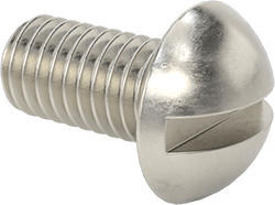 Image of Product. Front orientation. 316 Stainless Steel Decorative Round Head Slotted Screws, 10-32 Thread, 3/8" Long.