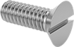 Image of Product. Front orientation. Flat Head Screws. Stainless Steel Slotted Flat Head Screws.