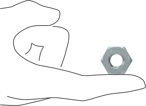 Image of Product. Side1 orientation. Contains SizingReference. Medium-Strength Zinc-Plated Steel Heavy-Profile Hex Nut, 1/2"-13 Thread Size.