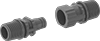 Plastic Quick-Turn Tube Couplings with Shut-Off for Air and Water