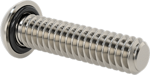 Image of Product. Back orientation. Sealing Stainless Steel Tamper-Resistant Button Head Torx Screws, with Buna-N O-Ring, 1/4"-20 Thread Size, 1" Long.