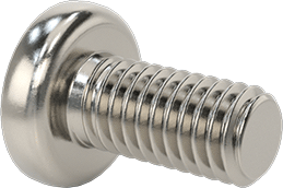 Image of Product. Back orientation. Passivated 18-8 Stainless Steel Pan Head Phillips Screws, M3 x 0.5mm Thread, 6mm Long.