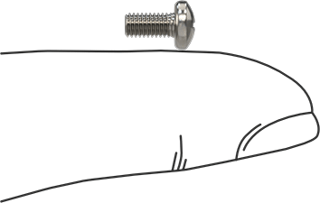 Image of Product. Side1 orientation. Contains SizingReference. Passivated 18-8 Stainless Steel Pan Head Phillips Screws, M3 x 0.5mm Thread, 6mm Long.