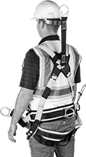 Image of ProductInUse. Back orientation. Fall-Arrest Harnesses. Fall-Arrest Harnesses for Tool Weight Distribution.