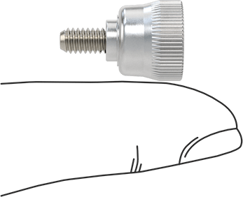 Image of Product. Side1 orientation. Contains SizingReference. Captive Panel Screw with Aluminum Head, Flare-in, Aluminum, 8-32 Thread, for 0.058"-0.125" Thickness .