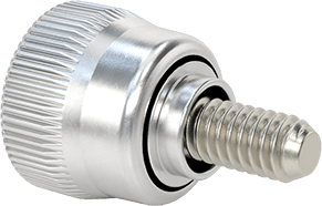 Image of Product. Back orientation. Captive Panel Screw with Aluminum Head, Flare-in, Aluminum, 8-32 Thread, for 0.058"-0.125" Thickness .
