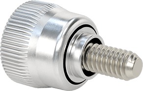 Image of Product. Back orientation. Captive Panel Screw with Aluminum Head, Flare-in, Aluminum, 8-32 Thread, for 0.058"-0.125" Thickness .