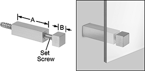 Image of Product. Front orientation. Contains Annotated, Border, MultipleImages. Panel Hanging Brackets. Two-Piece Standoff Panel Hanging Brackets, Square.