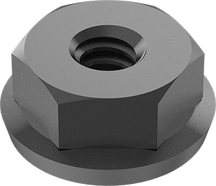 Image of Product. Front orientation. Black-Oxide Low-Strength Steel Locknuts, with Spring-Lock Washer, 4-40 Thread Size.