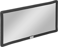 Image of Product. Front orientation. Safety Mirrors. Safety Mirrors , Rectangle, Stainless Steel Backing.