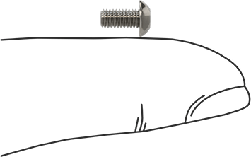 Image of Product. Side1 orientation. Contains SizingReference. Button Head Hex Drive Screw, Passivated 18-8 Stainless Steel, M3 x 0.50 mm Thread, 6mm Long.