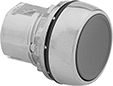 Image of Product. Front orientation. Push-Button Actuators. 22 mm Panel-Mount Build-Your-Own Metal Push-Button Switches, Round Flush Push Button with Push Reset.
